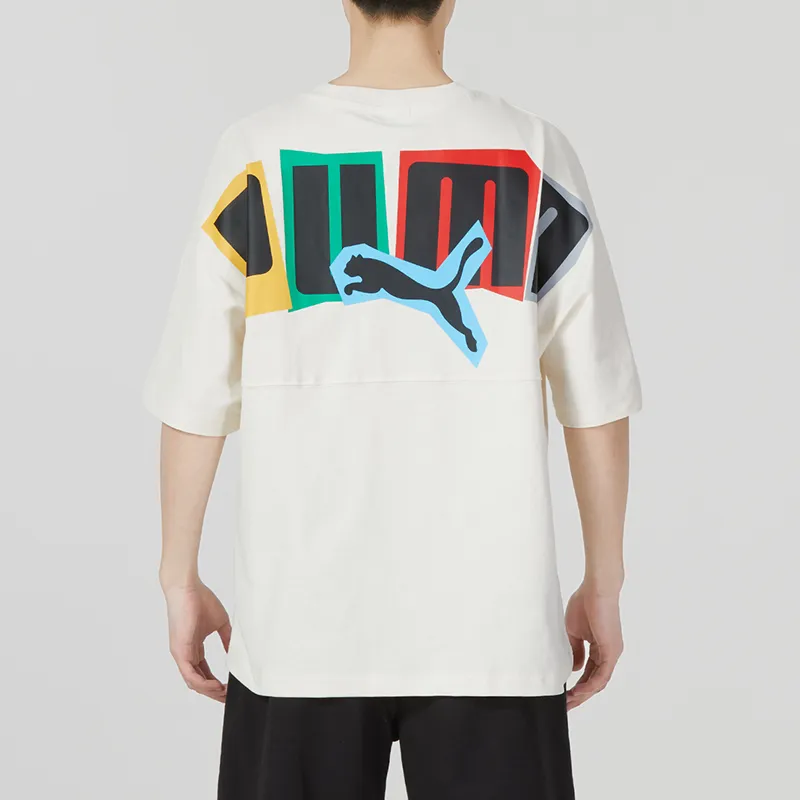 PUMA Set in Sleeve T Shirt Men's Ivory-3