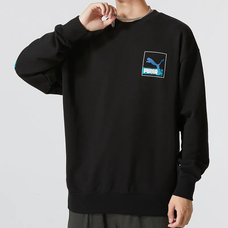 PUMA Love Crew Sweatshirts Men Black-2