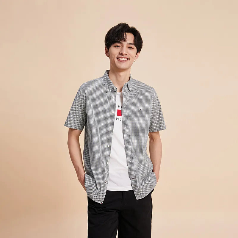 Tommy Hilfiger Shirt Men's Gray Plaid-2