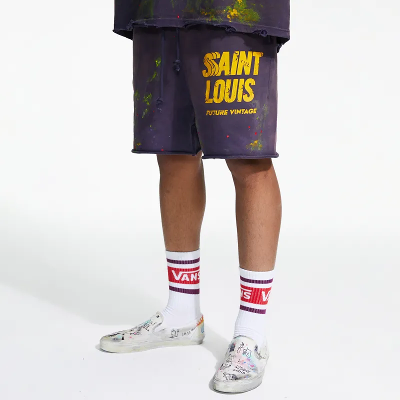 SSSAINT LOUIS Casual Shorts Unisex Purple-3
