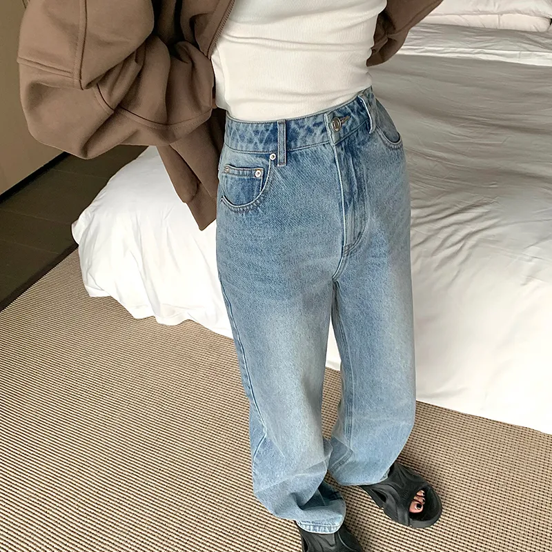 ZHOUMIAO Jeans Women's Washed Light Blue-4