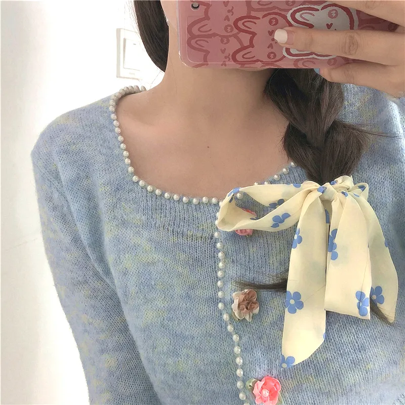 SENDME Hair Ties Women's Cream Bowknot Hair Tie Two Piece Set-10