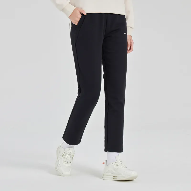 Erke Jogger Thickened And Fleece Lined Casual Pants Women's Jet Black-2