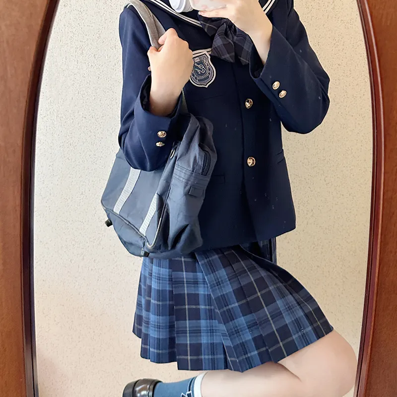 Tokyo Season Casual Short Skirts Women's Whale Fall, Plaid Skirt-34
