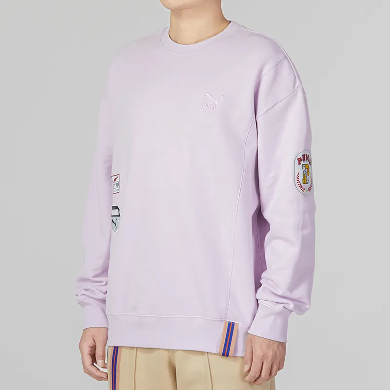 PUMA Team Badge Sweatshirts Men Light Purple-3