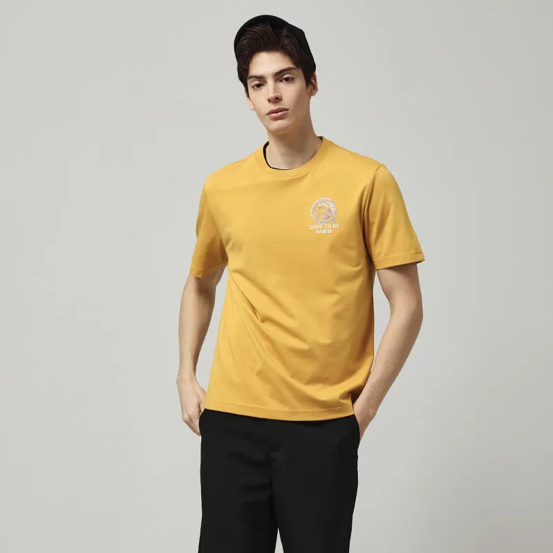 RARE Short Sleeved T Shirts Men's Yellow-3
