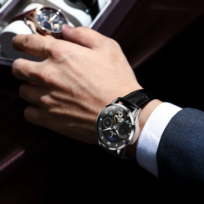 OLEVS Mechanical Movement Watch Men's Watches White Dial-4