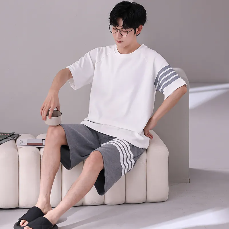 XUANZHITING Pajama Set Men's Box White-4