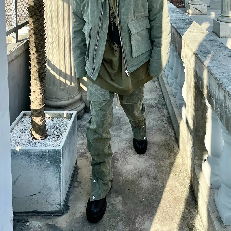 Askyurself Cargo Pants Unisex Army Green-2