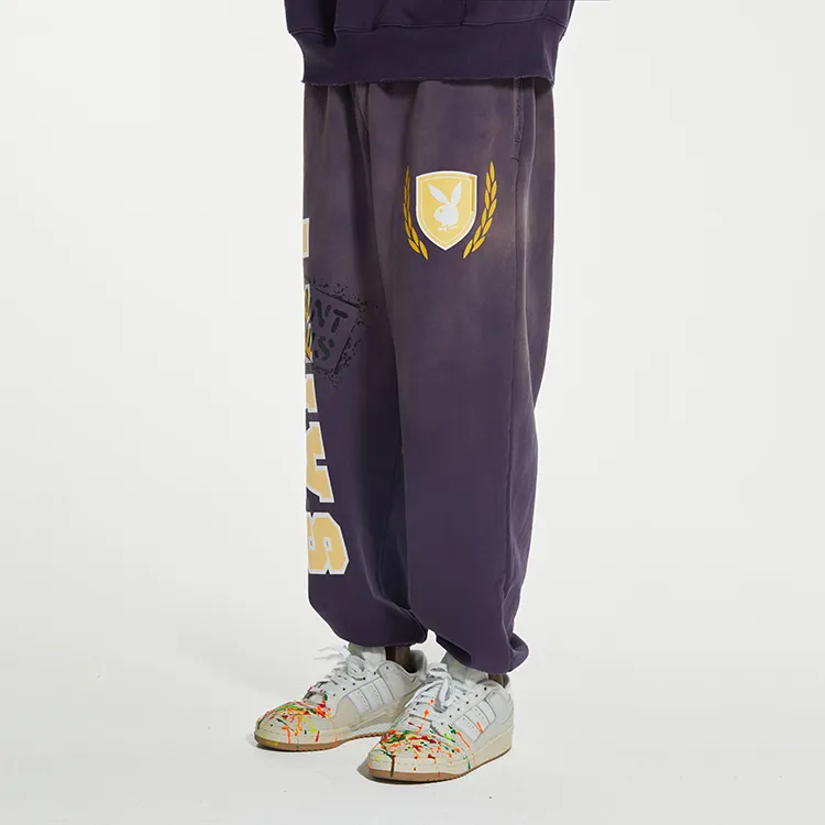 Playboy X SSSAINT LOUIS SSSAINT LOUIS X Playboy Co-branded Series Knitted Sweatpants Unisex Purple-2