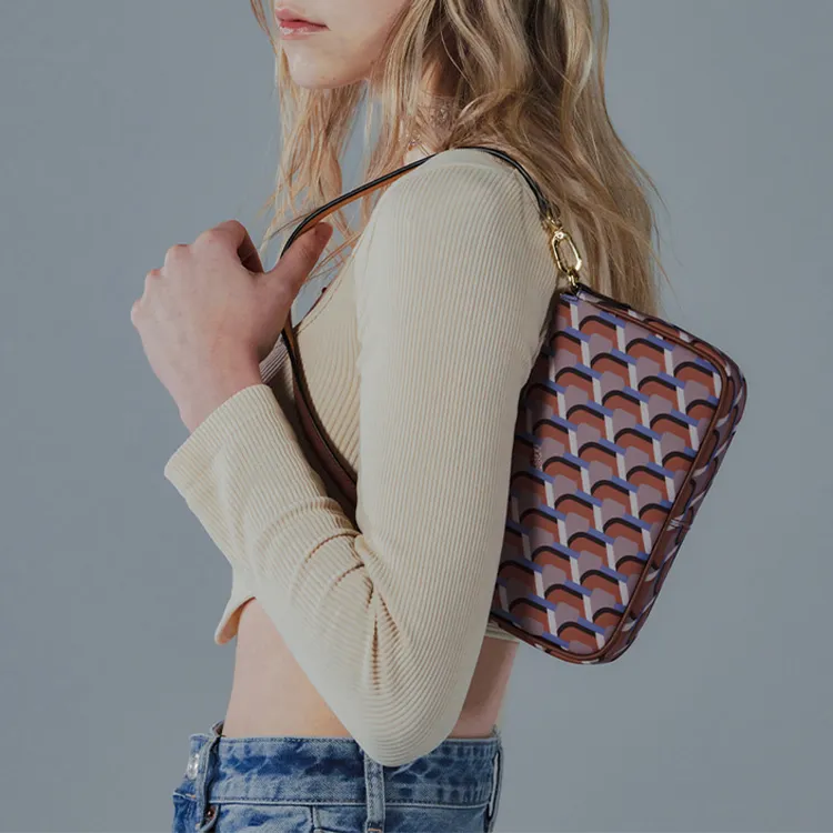 ROSA.K Cow Leather Pochette Shoulder Bag Small Size Women's Multicolor-5
