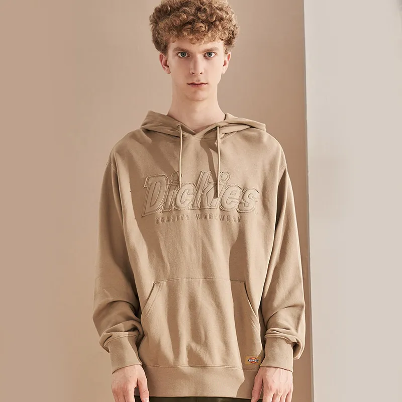 Dickies Hooded Loose Fit Sweatshirt Spring And Autumn Men's Khaki-2