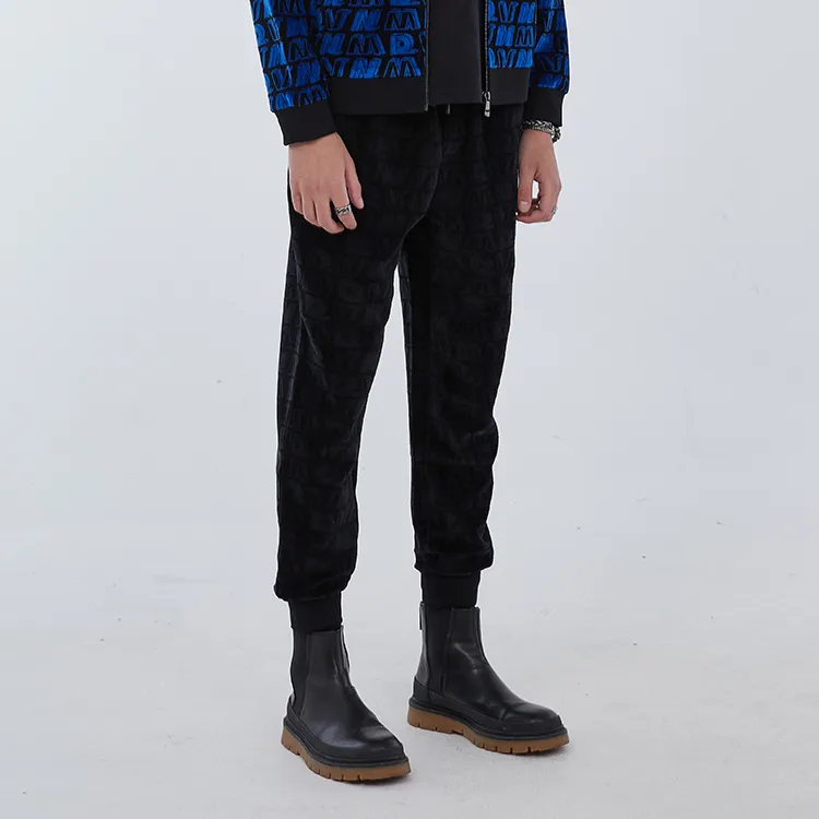 DAVID NAMAN FW22 Jogger Thickened Casual Pants Men's Black-4