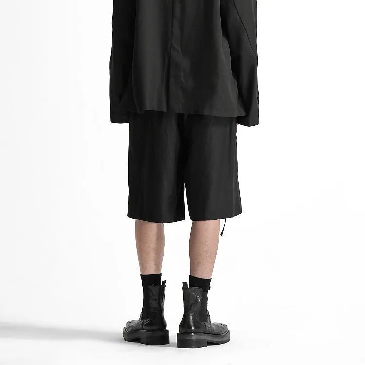 HUANXIANGZHE Casual Shorts Unisex Black-5