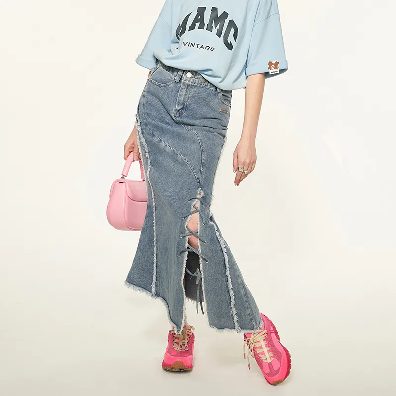 MAMC Denim Long Skirts Women's-7
