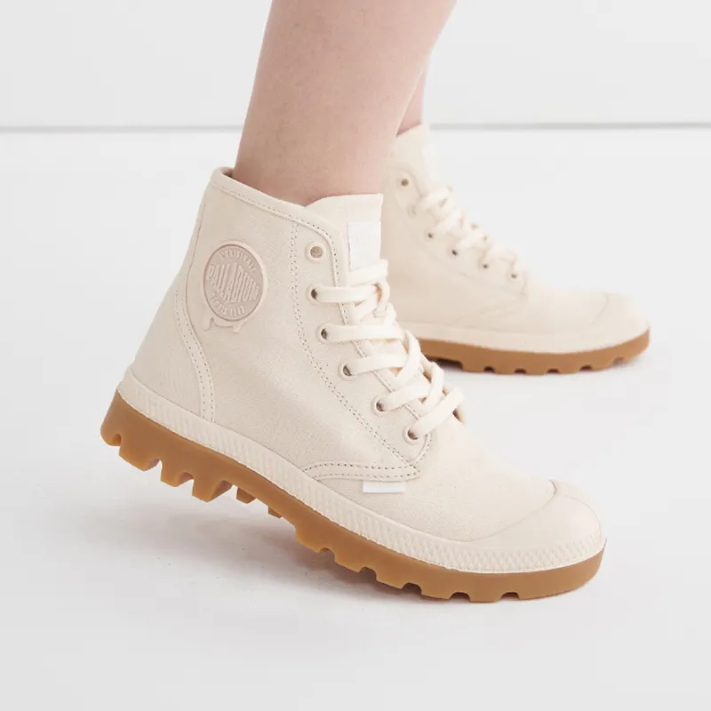 Palladium Pampa HiMcr Wear-Resistant Slip-Resistant High-Top Canvas Shoes Unisex Smoke White Light Brown-7