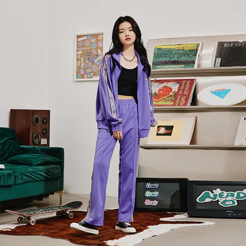 Nerdy Knitted Sweatpants Unisex Purple-4
