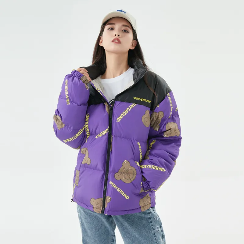 SPRAYGROUND Animal Pattern Stand Collar Loose Fit Thickened Down Jacket Unisex-21