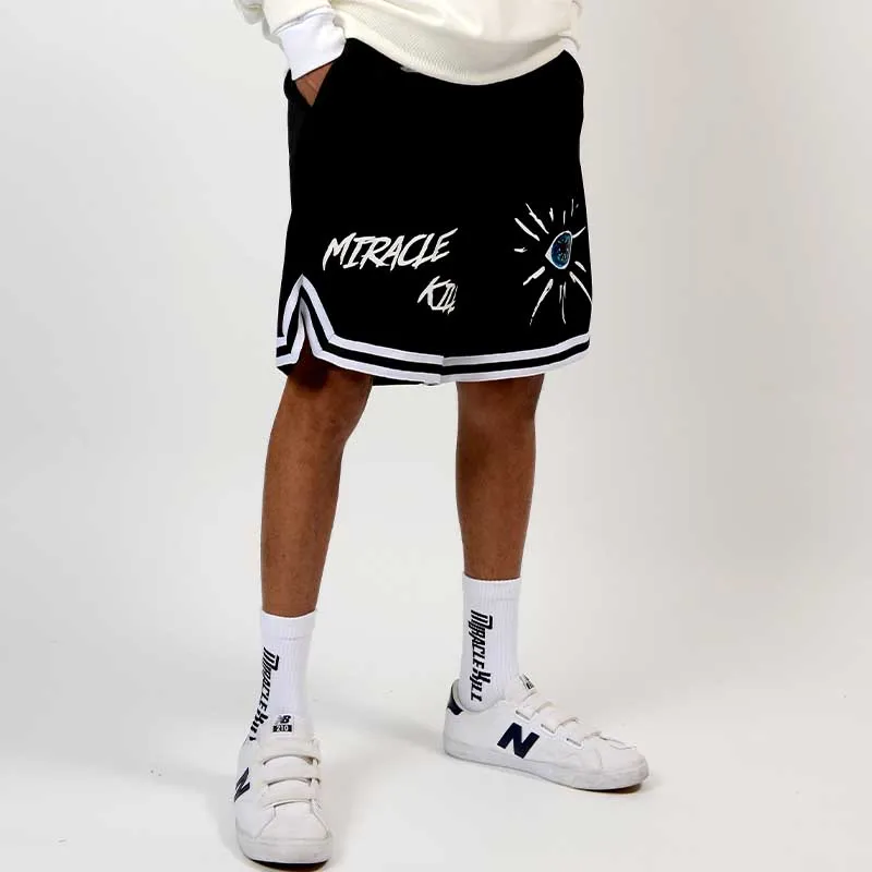 MIRACLE KILL Casual Shorts Unisex Black-4