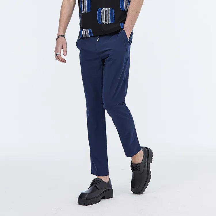 DAVID NAMAN Casual Pants Men Dark Blue-3