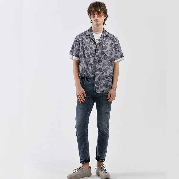DAVID NAMAN Shirts Men Gray Black-3