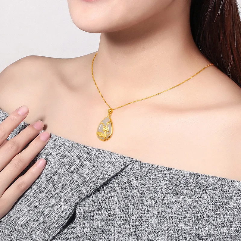 ZHOU LIU FU Hetian Jade Pendants Women's-4