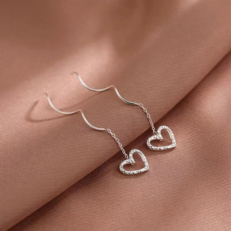 DAISY BEAUTY S925 Silver Drop Earrings Women's-1