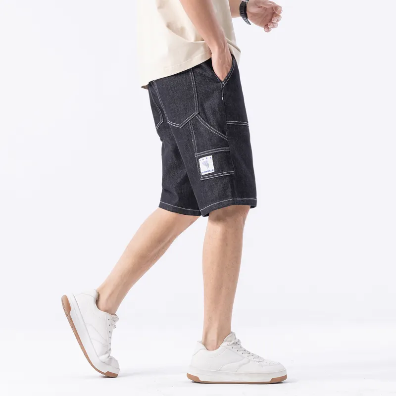 FAIRWHALE Denim Shorts Unisex Black-3