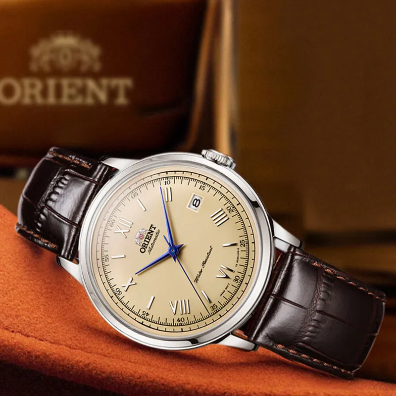 ORIENT Automatic Mechanical Movement Genuine Leather Strap Watch 40.5mm Unisex White Dial-3