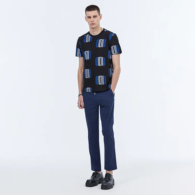 DAVID NAMAN Casual Pants Men Dark Blue-5