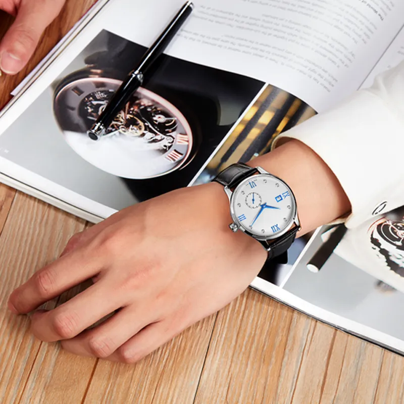 SHIRUI Omega Compatibility Watch Band Genuine Leather Material-3
