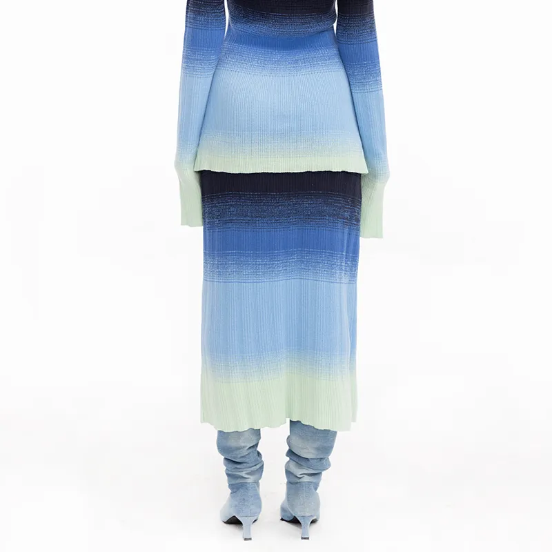 Cubic Knit Long Skirts Women's-3
