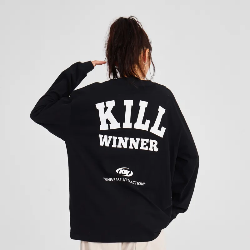 KILLWINNER Straight Long Sleeved T Shirt Unisex-4
