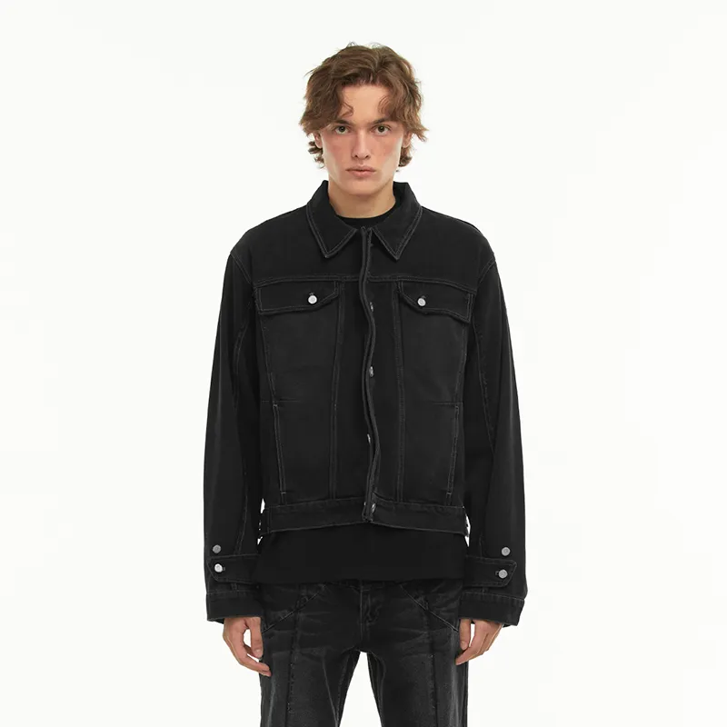 C2H4 Denim Jackets Unisex Black-2