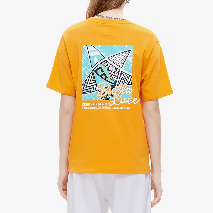 FILA FUSION Drop Shoulder Sleeve T-Shirt Women's Radiant Orange-3