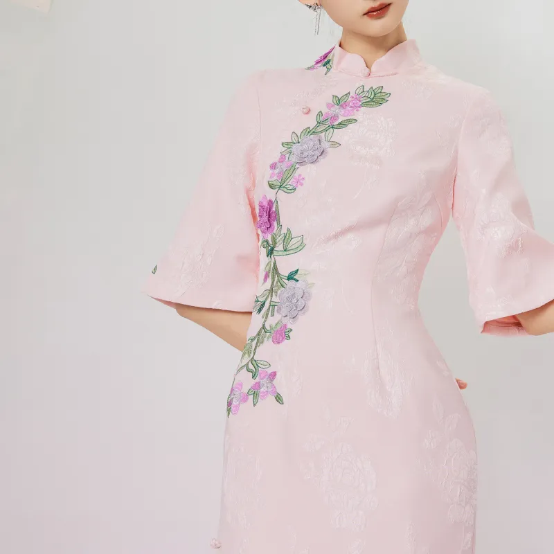 JINYE ORIENTAL Cheongsams Women's Iris Pink-2