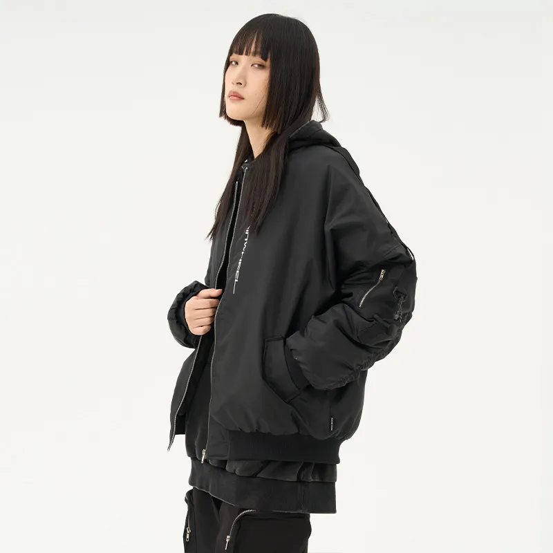 RUNNINWHEEL Loose Fit Jacket Unisex Black-4