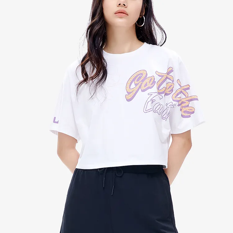 FILA FUSION Crop Top Women's Standard White-3