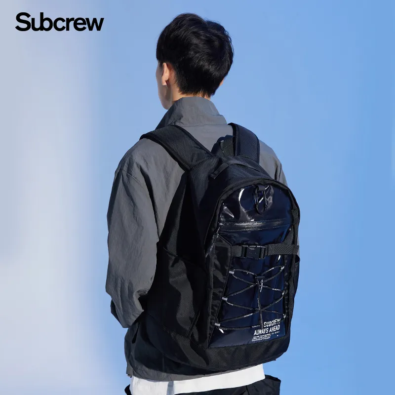 Subcrew Polyester Backpack Large Size Men's Black/Gray Green-3