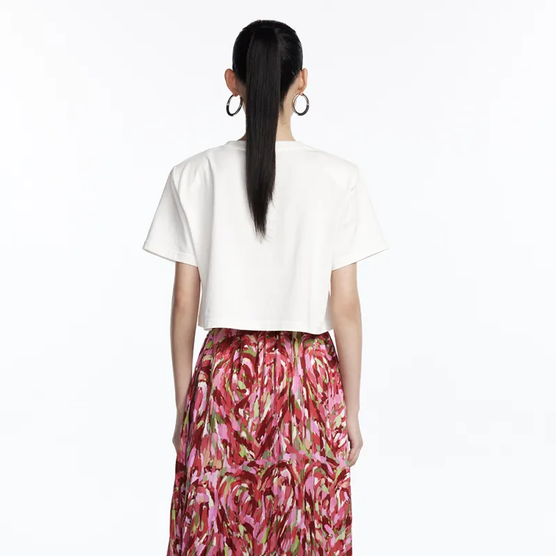 UOOYAA LOVE 50% Capsule Series Crop Tops Women's White-2