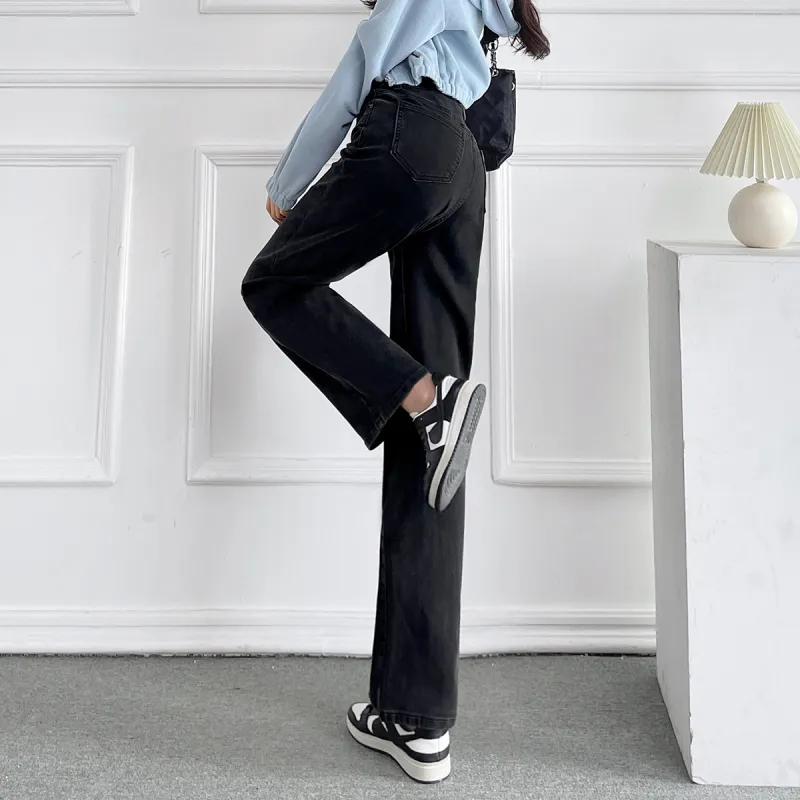 MITUAN Straight Jeans Women's Black-4