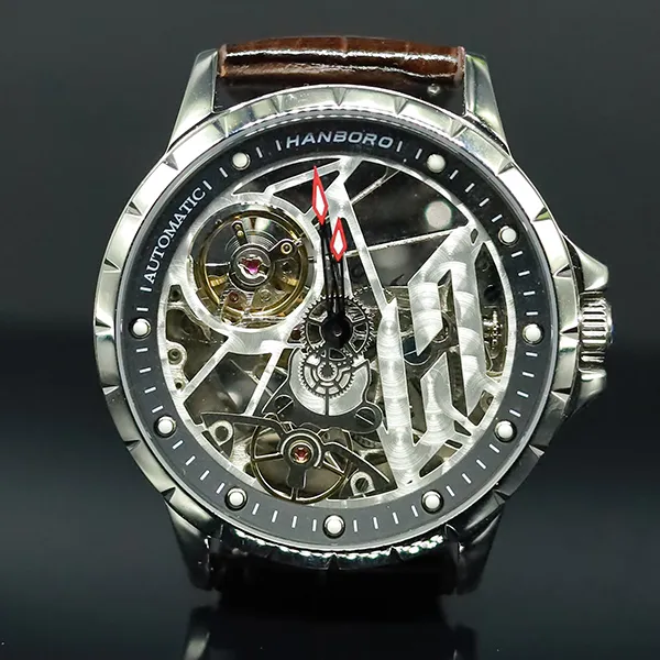 HANBORO Hollow Series Automatic Mechanical Movement Watch Men's Watches Cut Out Dial HBR906.1 BZ-6