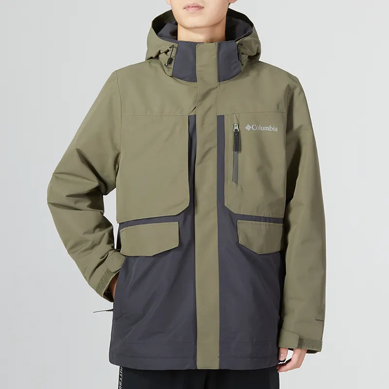 Columbia Omni-Heat Water-Resistant Windproof And Rainproof Windbreaker Jacket Men's Army Green-2