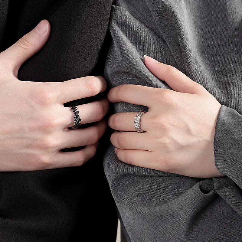 MAGICPOLE 925 Sterling Silver Rings Unisex Silver/Black-4