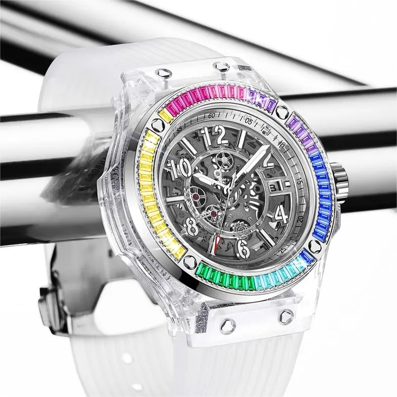 HANBORO Automatic Mechanical Movement Watch Unisex Mother-of-Pearl Color Watch Dial HBR982-CB-3