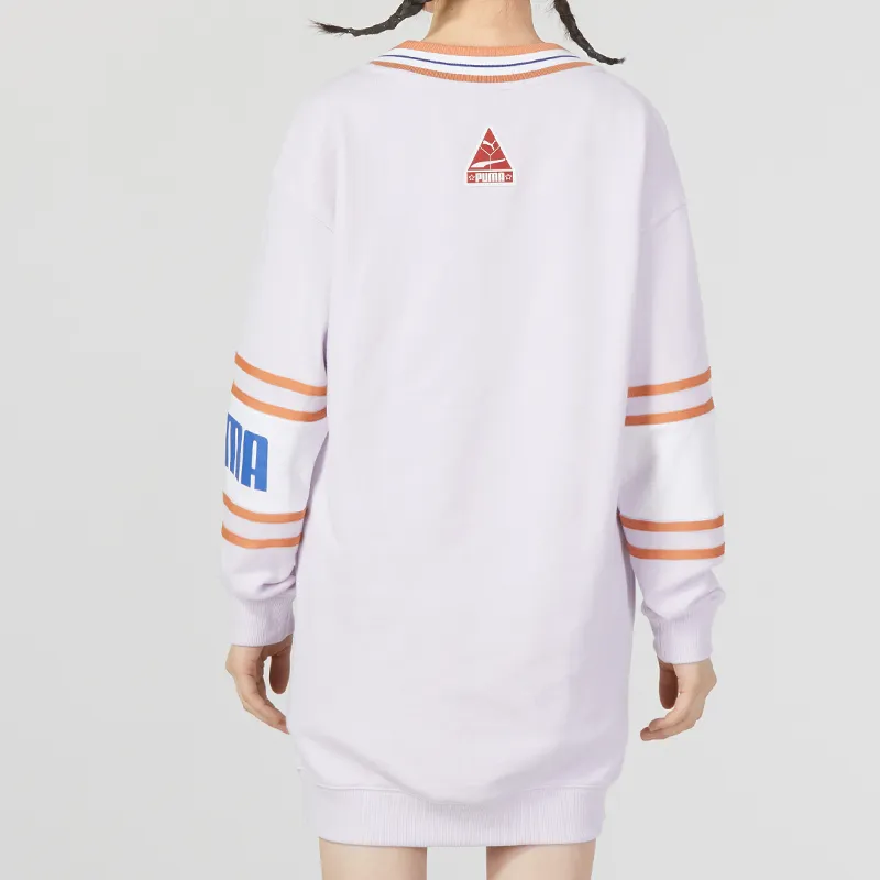 PUMA Long Sleeved Dresses Women's Light Lavender-3