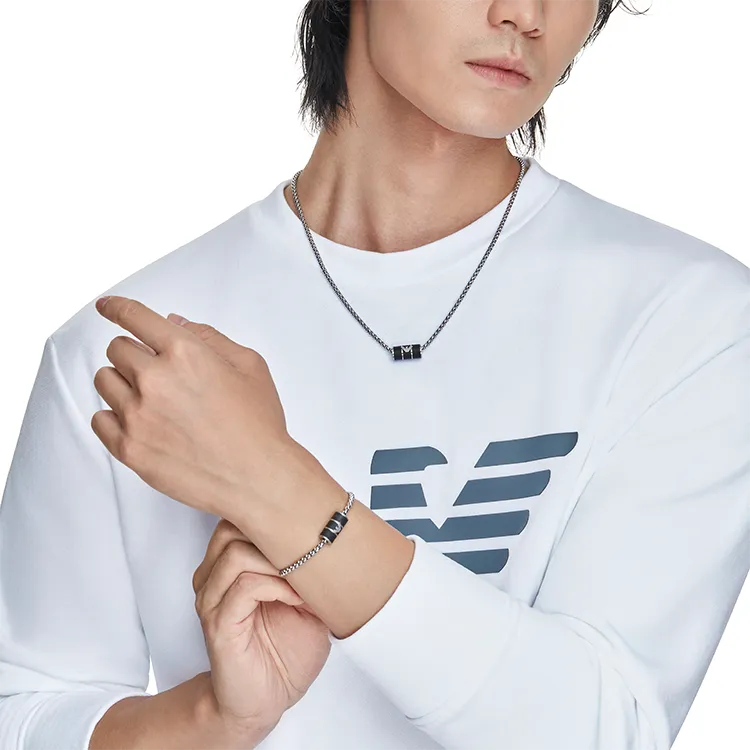 EMPORIO ARMANI Stainless Steel Necklaces Men's Silver-2