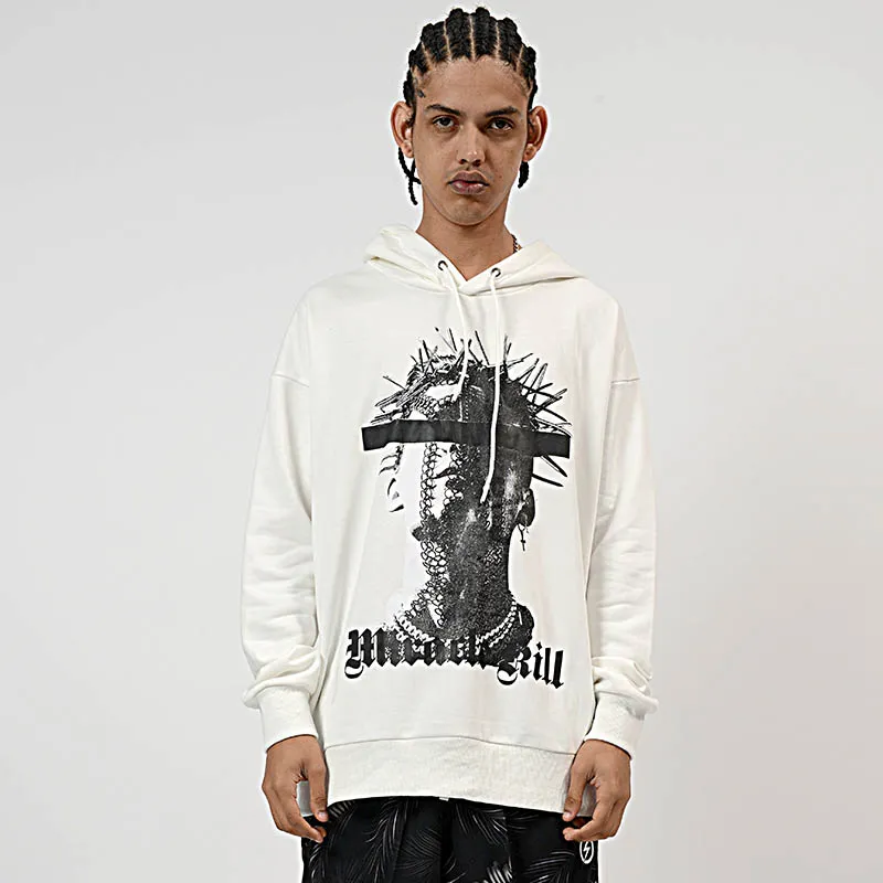 MIRACLE KILL Hooded Loose Fit Sweatshirt Unisex-2