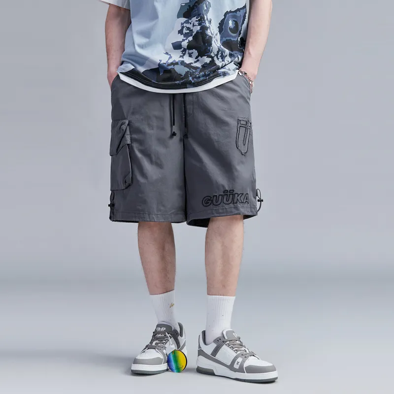 Guuka Casual Shorts Men Dark Gray-5