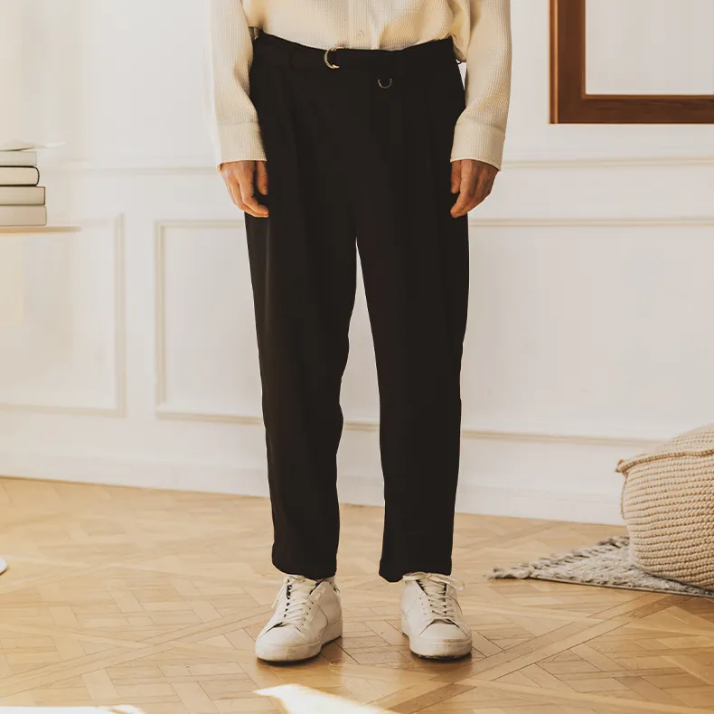 WAYNEXZAVIER Tapered Pants Casual Pants Men's Black-6